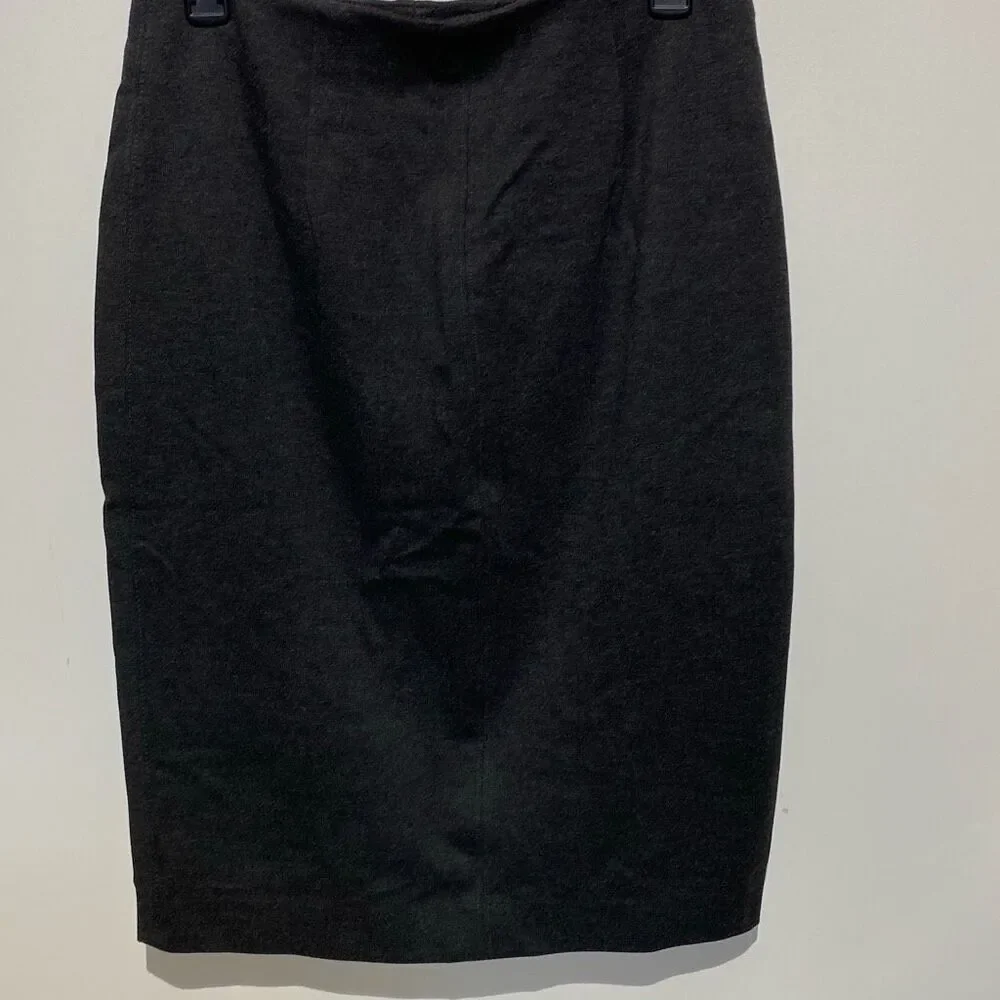 Tahari Women's Dark Gray Solid Stretch Blend Pencil Skirt‎ Size Medium